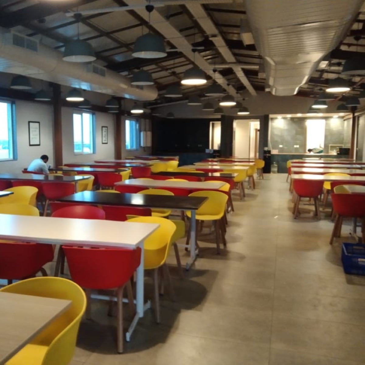 Corporate food court seating and counters
